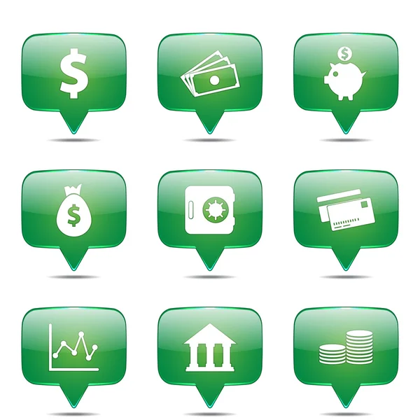 Financial Banking Icon Set — Stock Vector