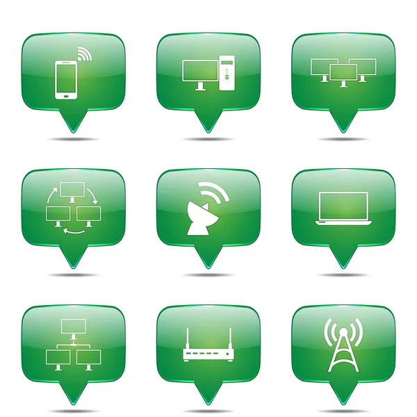 Telecom Communication Icon Set — Stock Vector