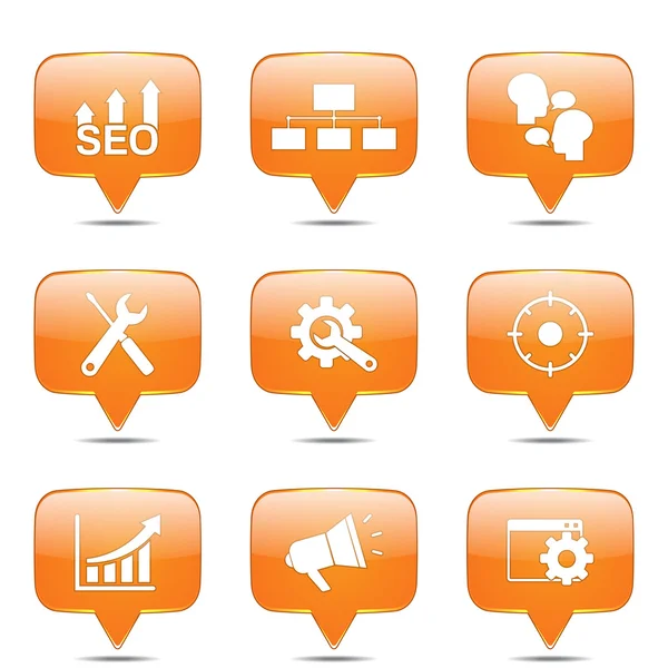 Seo Internet Zeichen Icon Set — Stockvektor