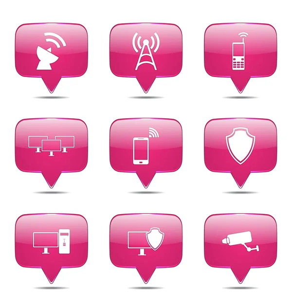 Telekom iletişim Icon set — Stok Vektör