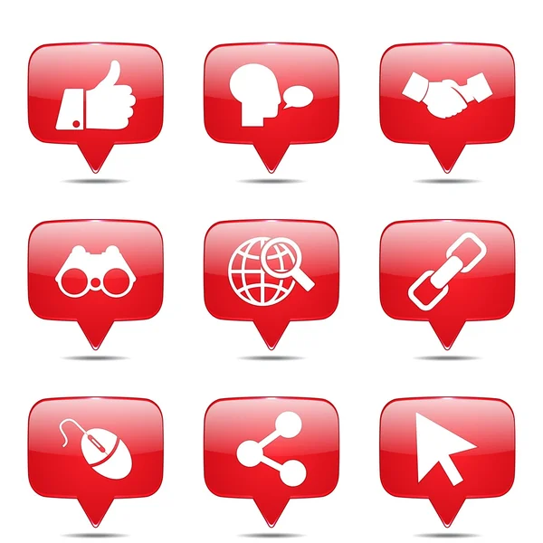 Społecznych internetowej zestaw ikon — Wektor stockowy