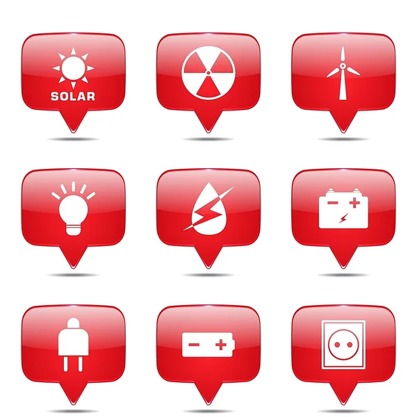 Energiezeichen und Symbol gesetzt — Stockvektor