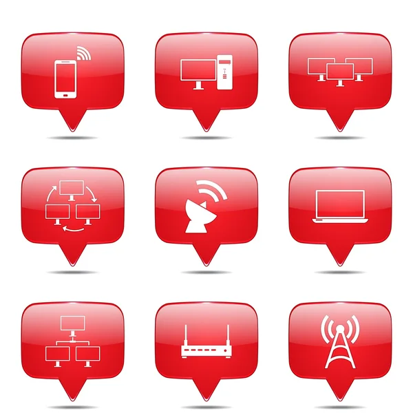 Telecom comunicazione Icona Set — Vettoriale Stock