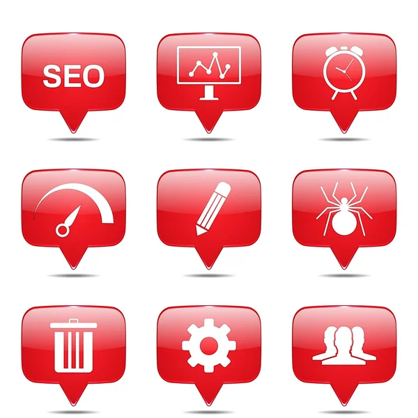 Seo Internet Zeichen Icon Set — Stockvektor