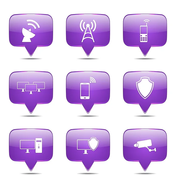 Conjunto de ícones de comunicação de telecomunicações —  Vetores de Stock