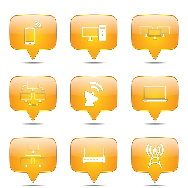 Telecom Communication Icon Set — Stock Vector