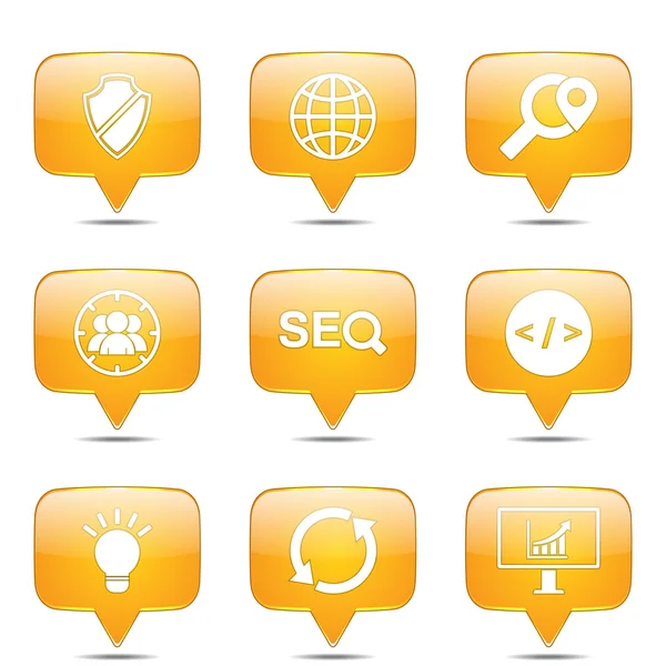 Seo Internet Zeichen Icon Set — Stockvektor