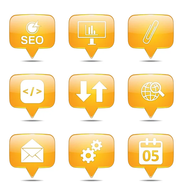 Seo Internet Zeichen Icon Set — Stockvektor