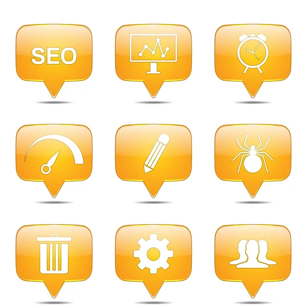 Seo Internet Zeichen Icon Set — Stockvektor