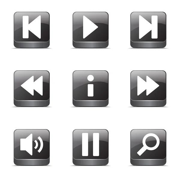 Multimedia Controller Icon Set — Stock Vector