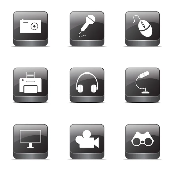 Electronic Equipment Icon Set — Stock Vector