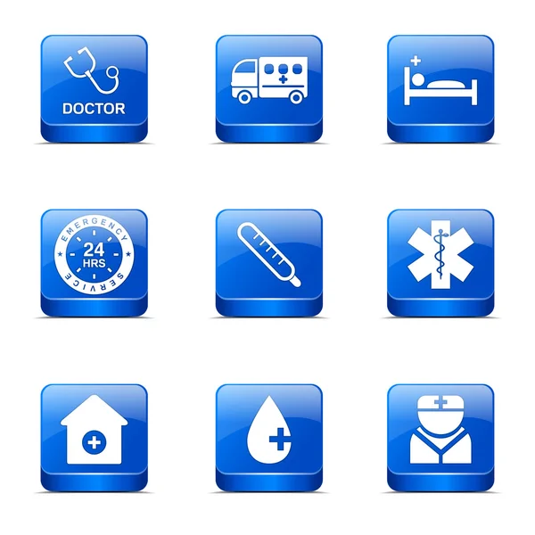 Ziekenhuis gezondheid pictogrammenset — Stockvector