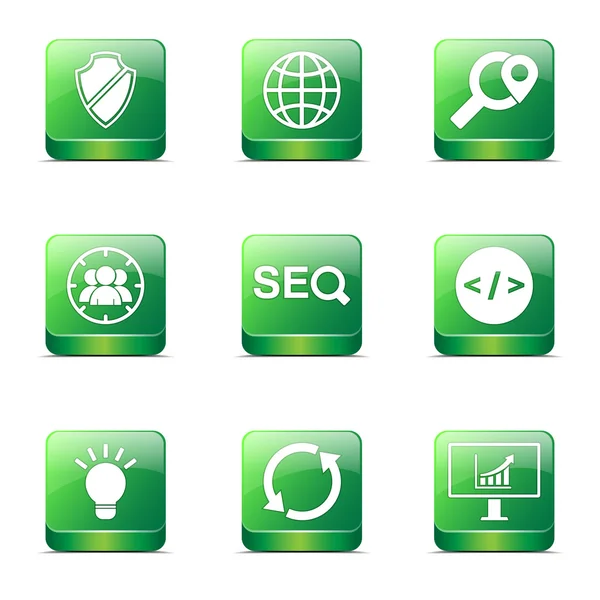 SEO internet işareti Icon set — Stok Vektör