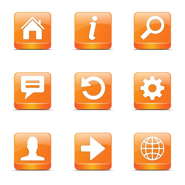 Web Internet Square Icon-Set — Stockvektor