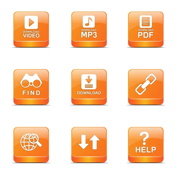 Multimedia Web Internet Icon Set — Stockvektor