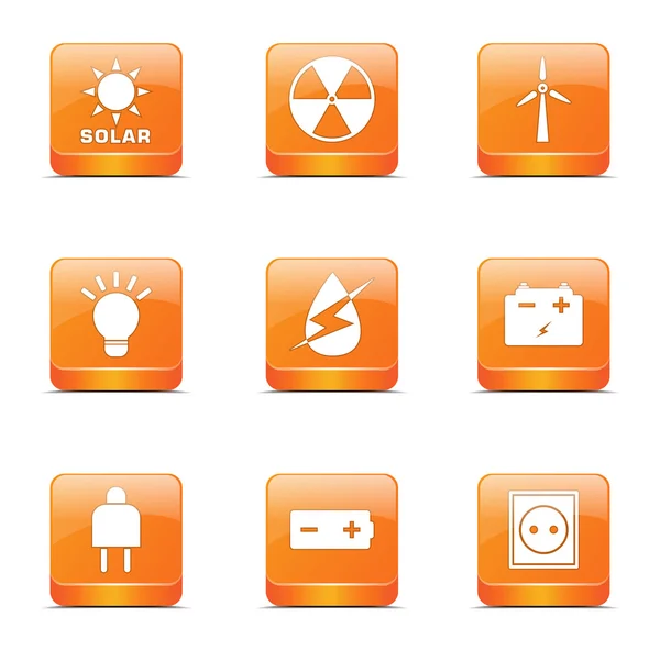 Energia-jel és szimbólum icon set — Stock Vector