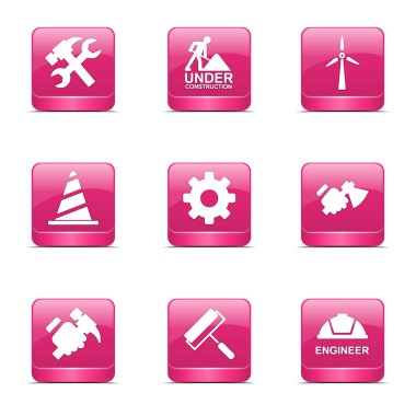 inşaat araçları simgesi seti