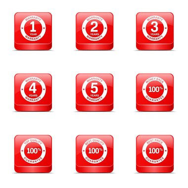 Warranty Guarantee Seal Icon Design Set
