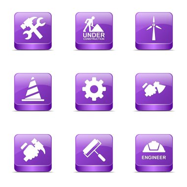 inşaat araçları simgesi seti