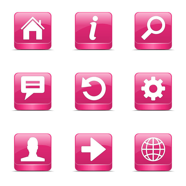 Квадратный набор иконок Интернета
