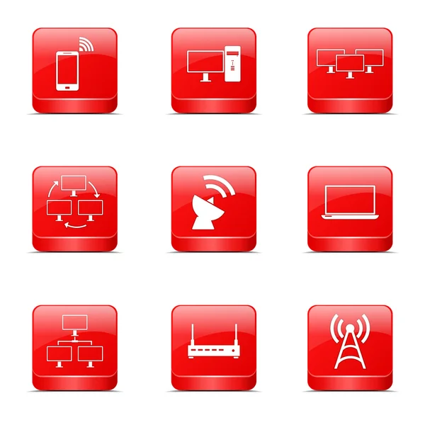 Ensemble d'icônes de communication télécom — Image vectorielle