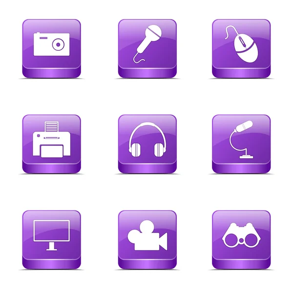 Conjunto de ícones de equipamentos eletrônicos — Vetor de Stock