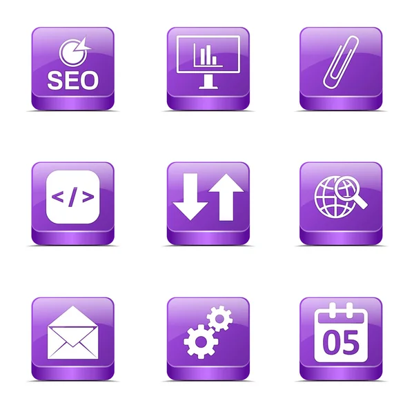 Seo Internet Zeichen Icon Set — Stockvektor