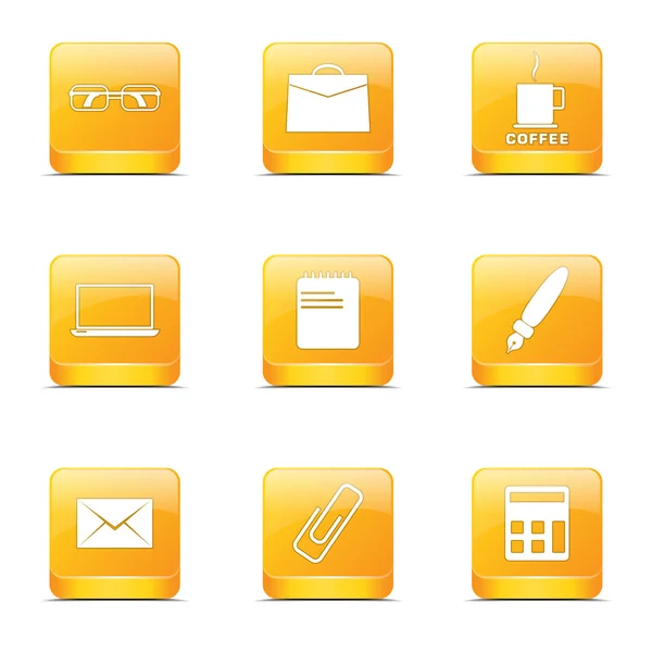 Office Work Icon Set — Stock Vector