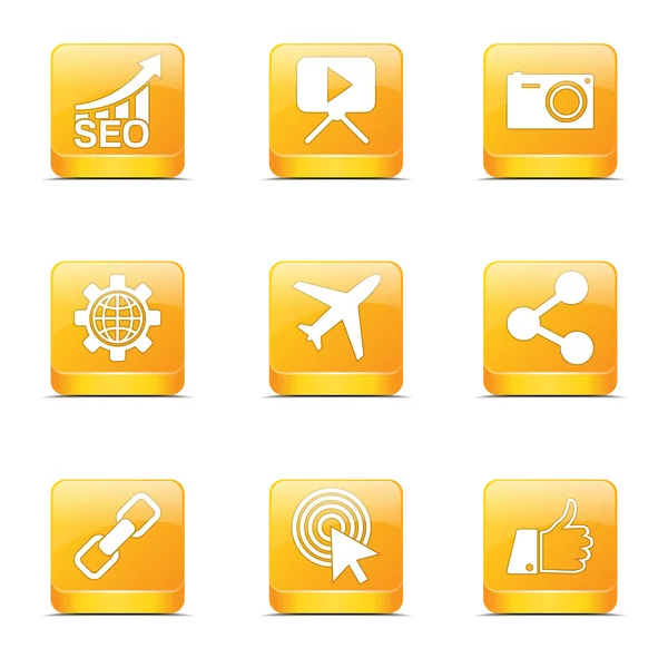 Seo Internet Zeichen Icon Set — Stockvektor