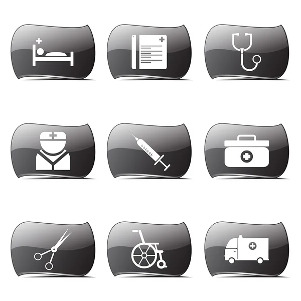 Hospital Health Icon Set — Stock Vector