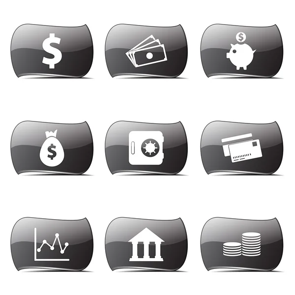 Financial Banking Icon Set — Stock Vector