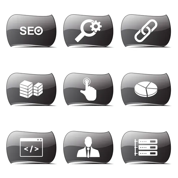 SEO internet işareti Icon set — Stok Vektör