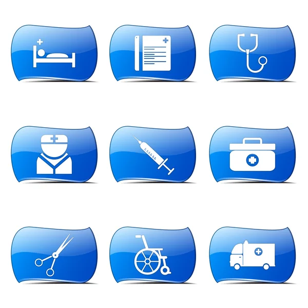 Hospital Health Icon Set — Stock Vector