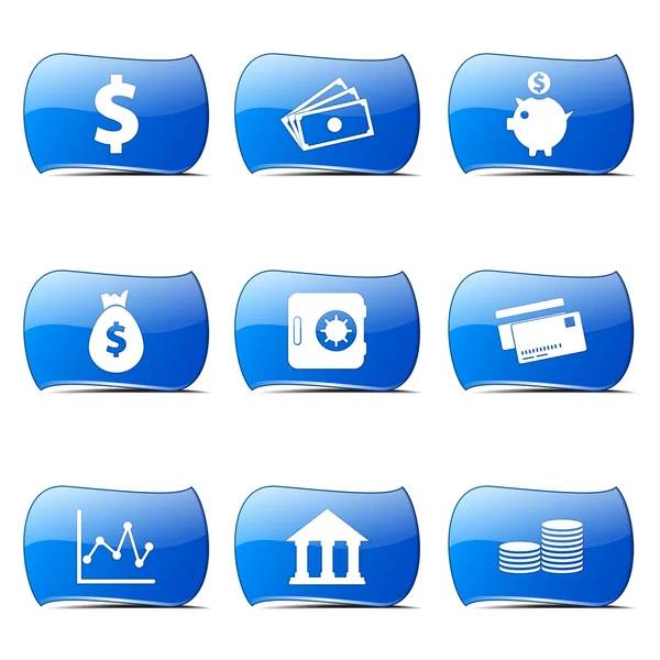 Financial Banking Icon Set — Stock Vector