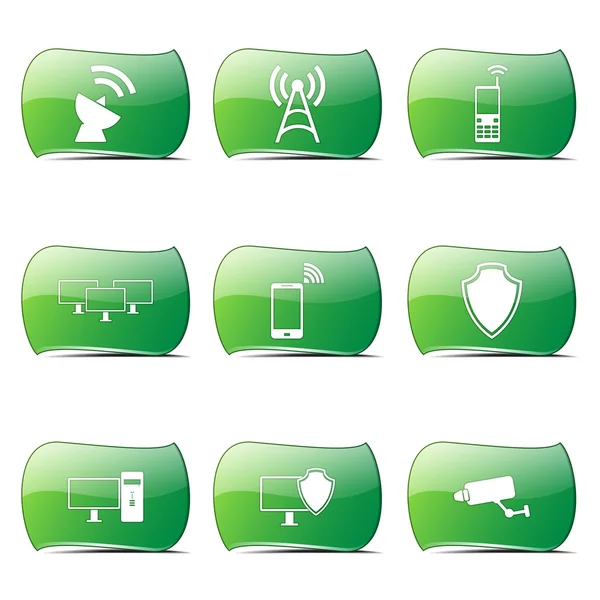 Telecom Communication Icon Design Set — Stock Vector