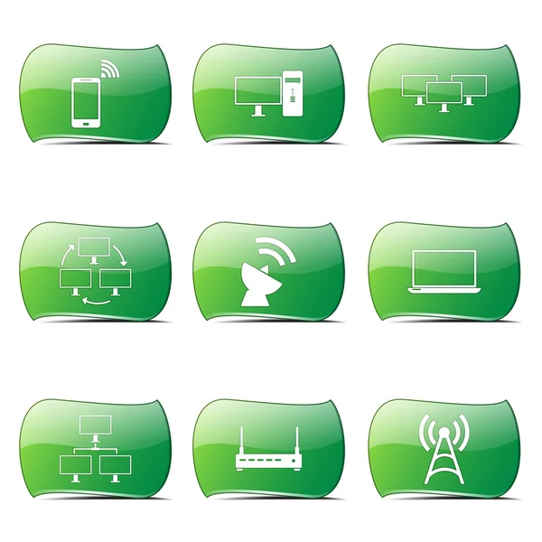 Telecom Communication Icon Design Set — Stock Vector