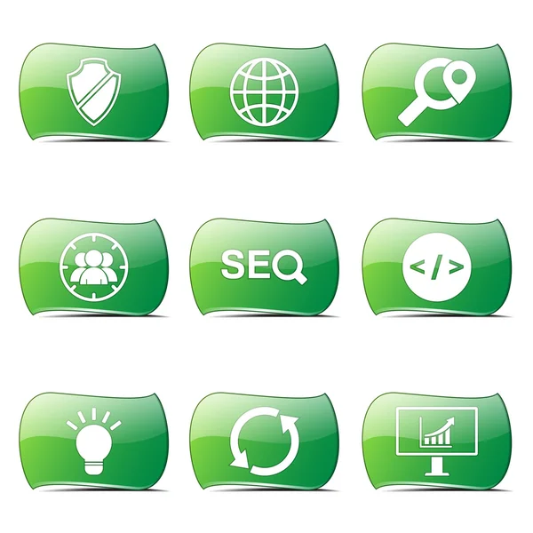 SEO internet işareti Icon set — Stok Vektör