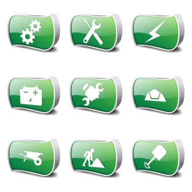 inşaat araçları simgesi seti