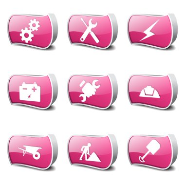 inşaat araçları simgesi seti