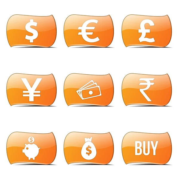 Zestaw ikon znak waluty — Wektor stockowy