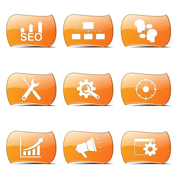 Seo Internet Zeichen Icon Set — Stockvektor