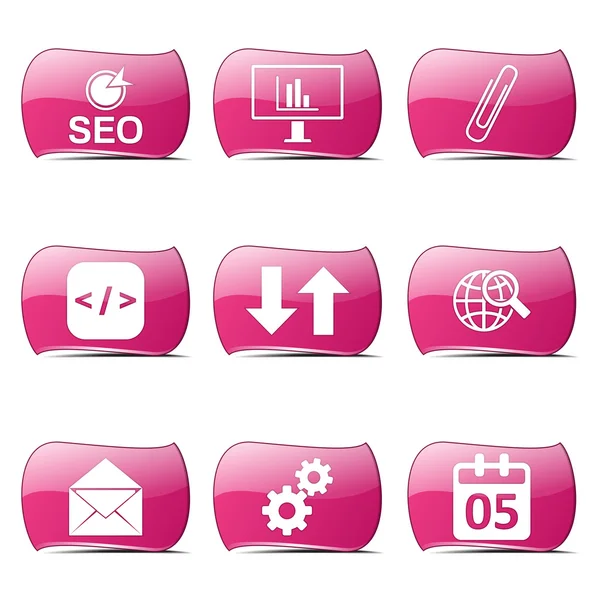 SEO internet işareti Icon set — Stok Vektör