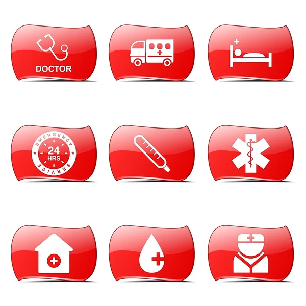 Hospital Health Icon Set — Stock Vector