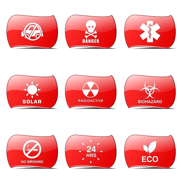 Warning Sign Icon Set — Stock Vector