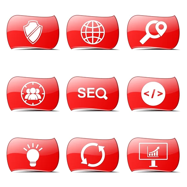 SEO internet işareti Icon set — Stok Vektör