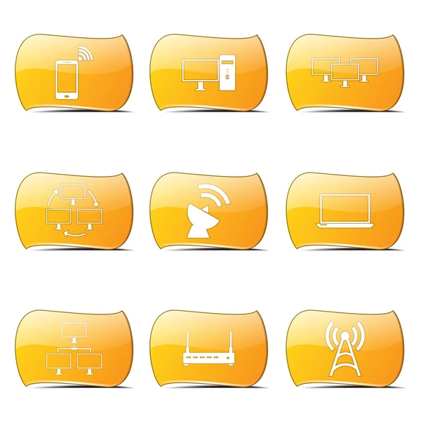 Conjunto de iconos de comunicación de telecomunicaciones — Archivo Imágenes Vectoriales