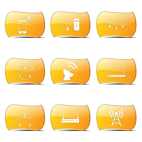 Telecom Communication Icon Set — Stock Vector