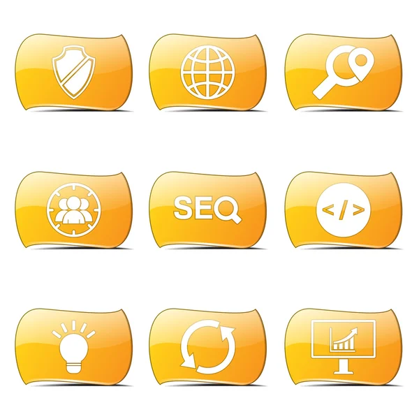 Seo Internet Zeichen Icon Set — Stockvektor