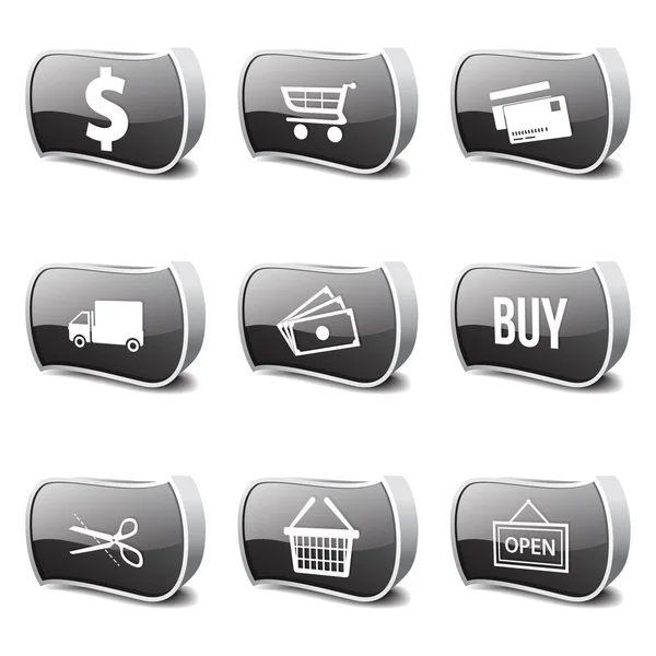 Shopping Sign Icon Set — Stock Vector