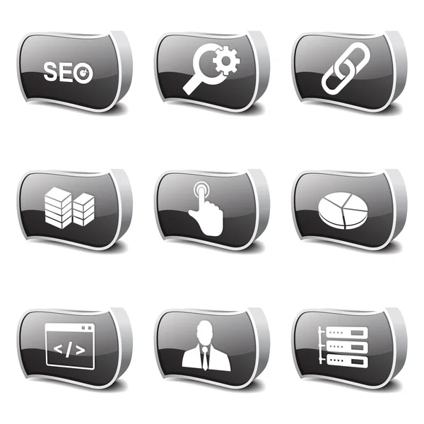 Seo Internet Zeichen Icon Set — Stockvektor